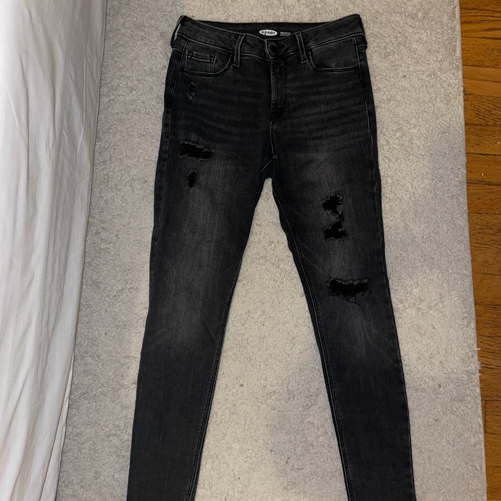 Black Old Navy Ripped Jeans Size 4